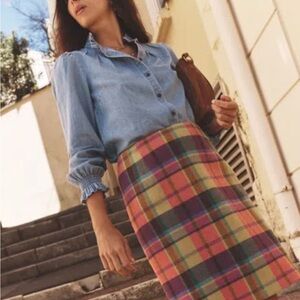 Boden Plaid Multicolor Skirt